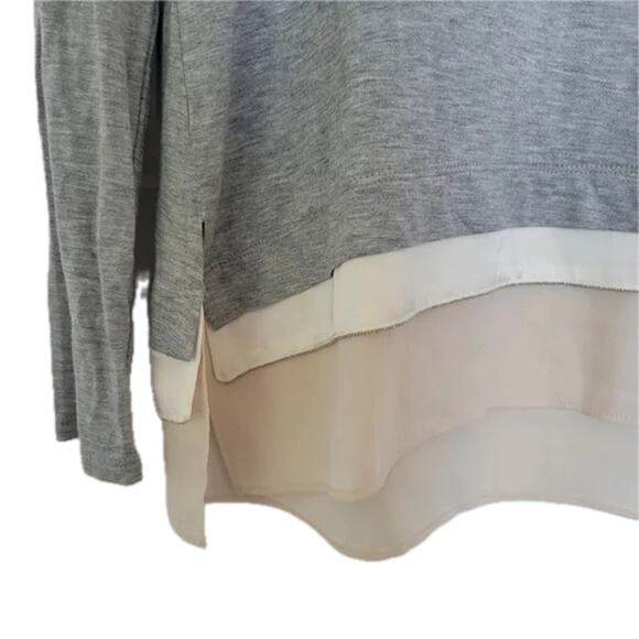 WHBM French Gray Ball Chain Long Sleeve Top Size Medium - Picture 4 of 6